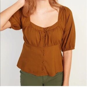 Old Navy Ruffle Sleeve Smocked Button Blouse